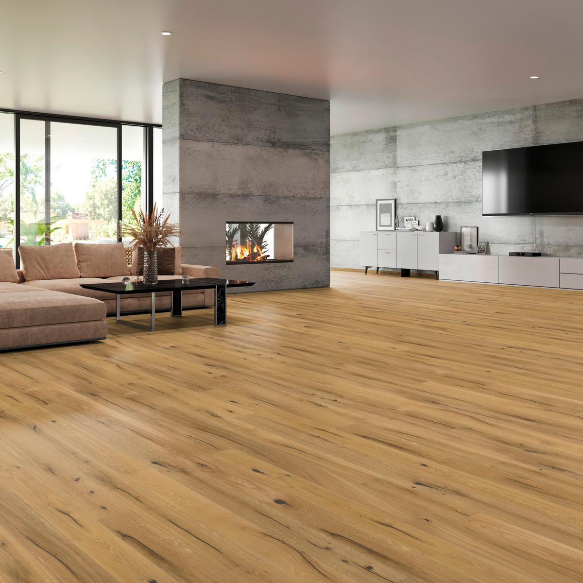 LANDHAUSDIELE Rustico Eiche Natur 100015301  per  m² - Basics, Holz (220,5/17,6/1,3cm) - Tilo