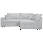 ECKSOFA Grau Cord  - Schwarz/Grau, KONVENTIONELL, Kunststoff/Textil (245/153cm) - Carryhome