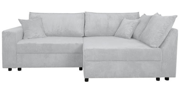ECKSOFA Grau Cord - Schwarz/Grau, KONVENTIONELL, Kunststoff/Textil (245/153cm) - Carryhome