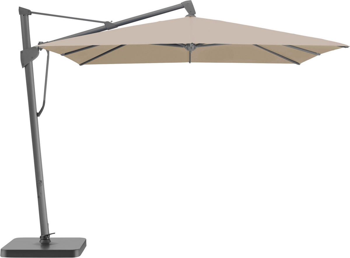 AMPELSCHIRM 400x300 cm Hellbraun  - Hellbraun/Anthrazit, Basics, Textil/Metall (400/300cm) - Glatz