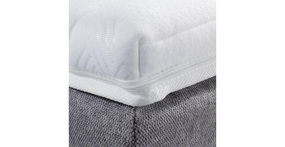 Boxspringbett mit Topper & Matratze H2 180x200cm Hampton - Anthrazit/Alufarben, KONVENTIONELL, Textil (180/200cm) - Luca Bessoni