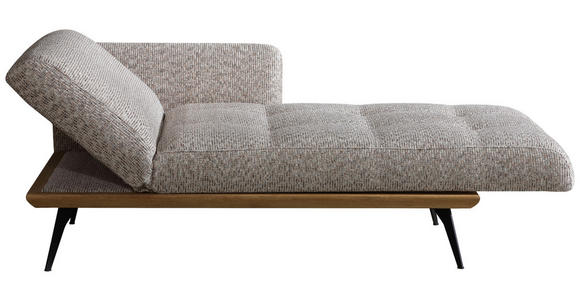 RÉCAMIERE Beigebraun Flachgewebe  - Beigebraun/Schwarz, Design, Holz/Textil (180/85/106cm) - Dieter Knoll