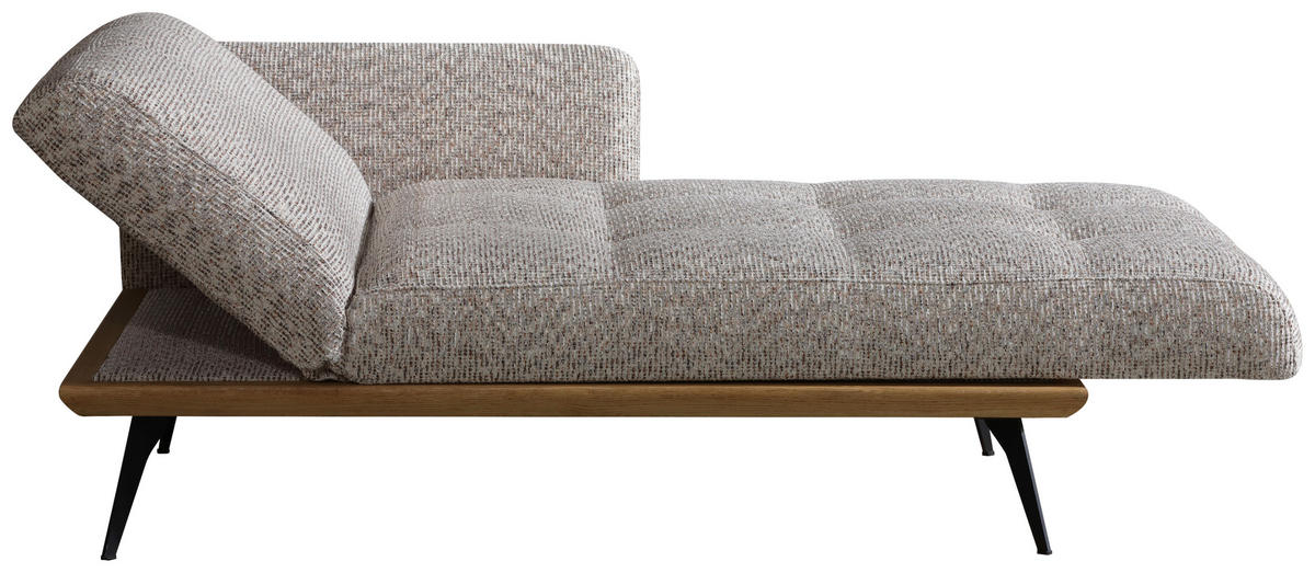 RÉCAMIERE Beigebraun  - Beigebraun/Schwarz, Design, Holz/Textil (180/85/106cm) - Dieter Knoll
