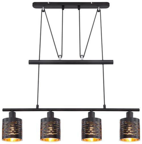 HÄNGELEUCHTE 70/10/180 cm   - Goldfarben/Schwarz, Design, Kunststoff/Metall (70/10/180cm) - Globo