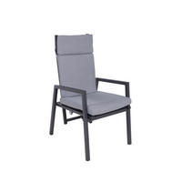 GARTENSTUHL Metall, Kunststoff, Textil Grau, Schwarz  - Schwarz/Grau, Basics, Kunststoff/Textil (55/103/65cm) - Gardenson