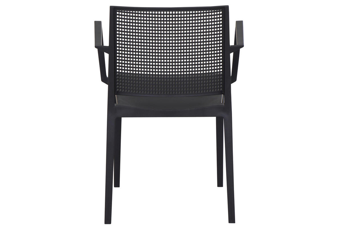 GARTENGARNITUR 3-teilig Stahl  - Anthrazit, Basics, Kunststoff/Metall (80/80/80cm) - Siena Garden
