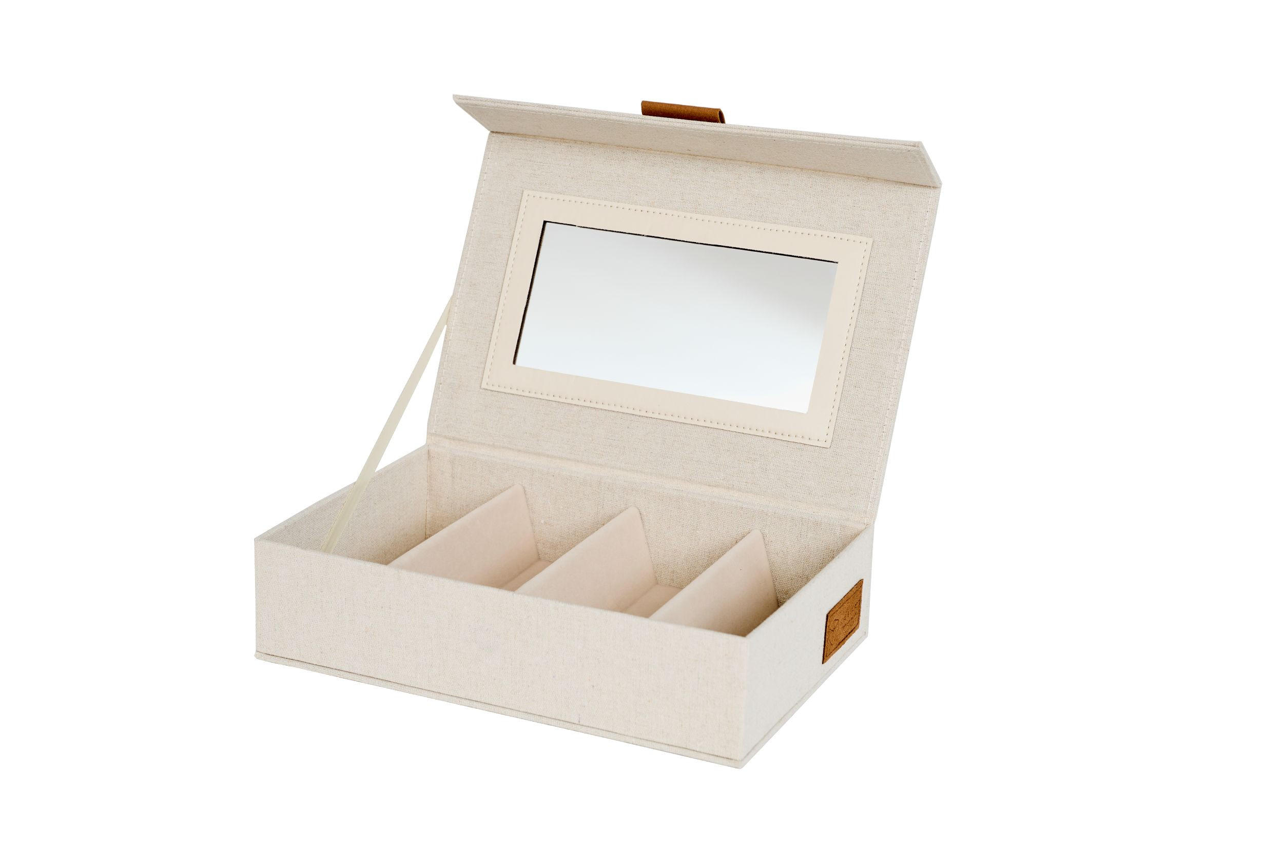 BRILLENBOX - Beige, Basics, Karton/Textil (24/16/6cm) - Store It