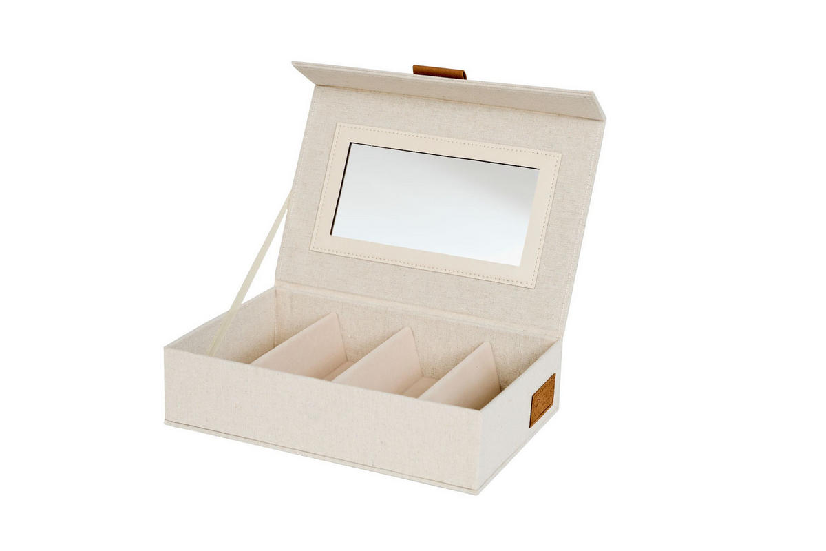 BRILLENBOX - Beige, Basics, Karton/Textil (24/16/6cm) - Store It