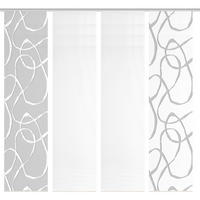 FLÄCHENVORHANG  4 Stück  blickdicht  60/260 cm   - Grau Hochglanz/Weiß, KONVENTIONELL, Textil (60/260cm)