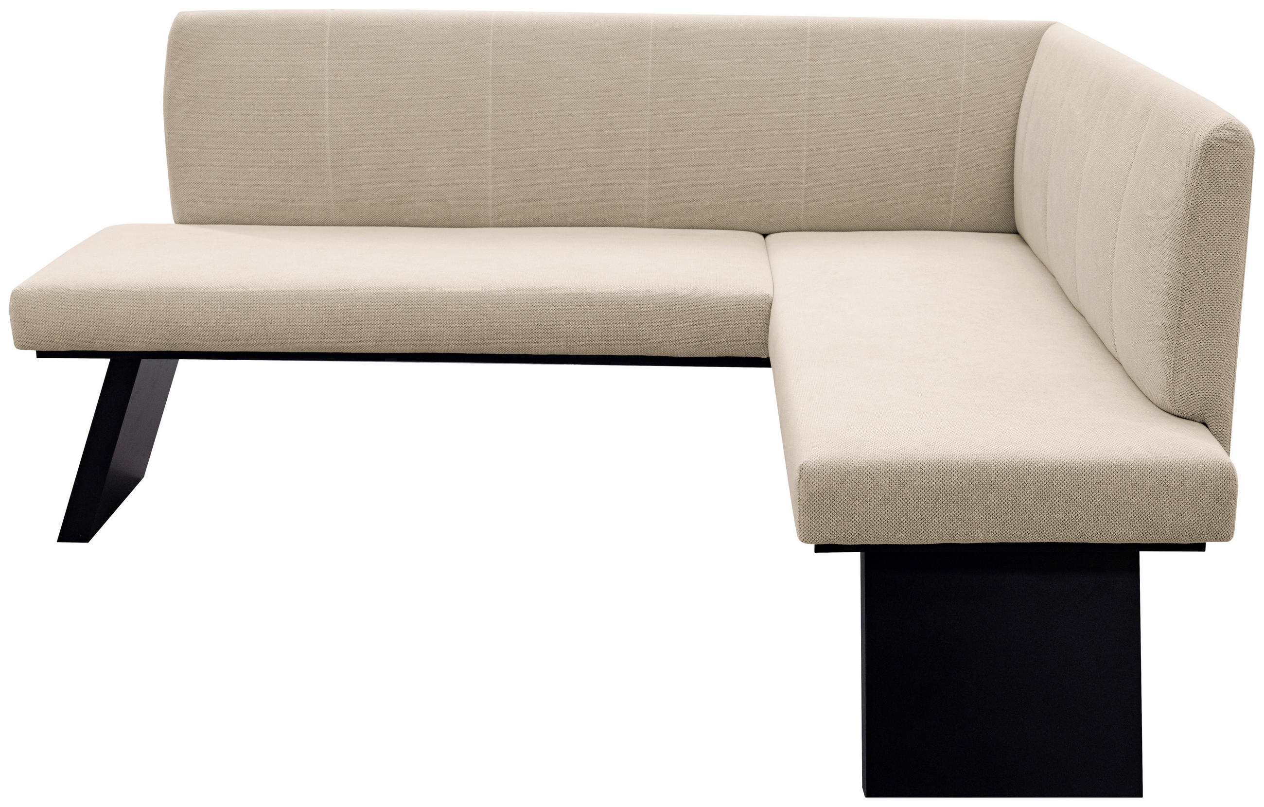 ECKBANK 160/140 cm Webstoff Weiß   - Schwarz/Weiß, KONVENTIONELL, Textil (160/140cm)
