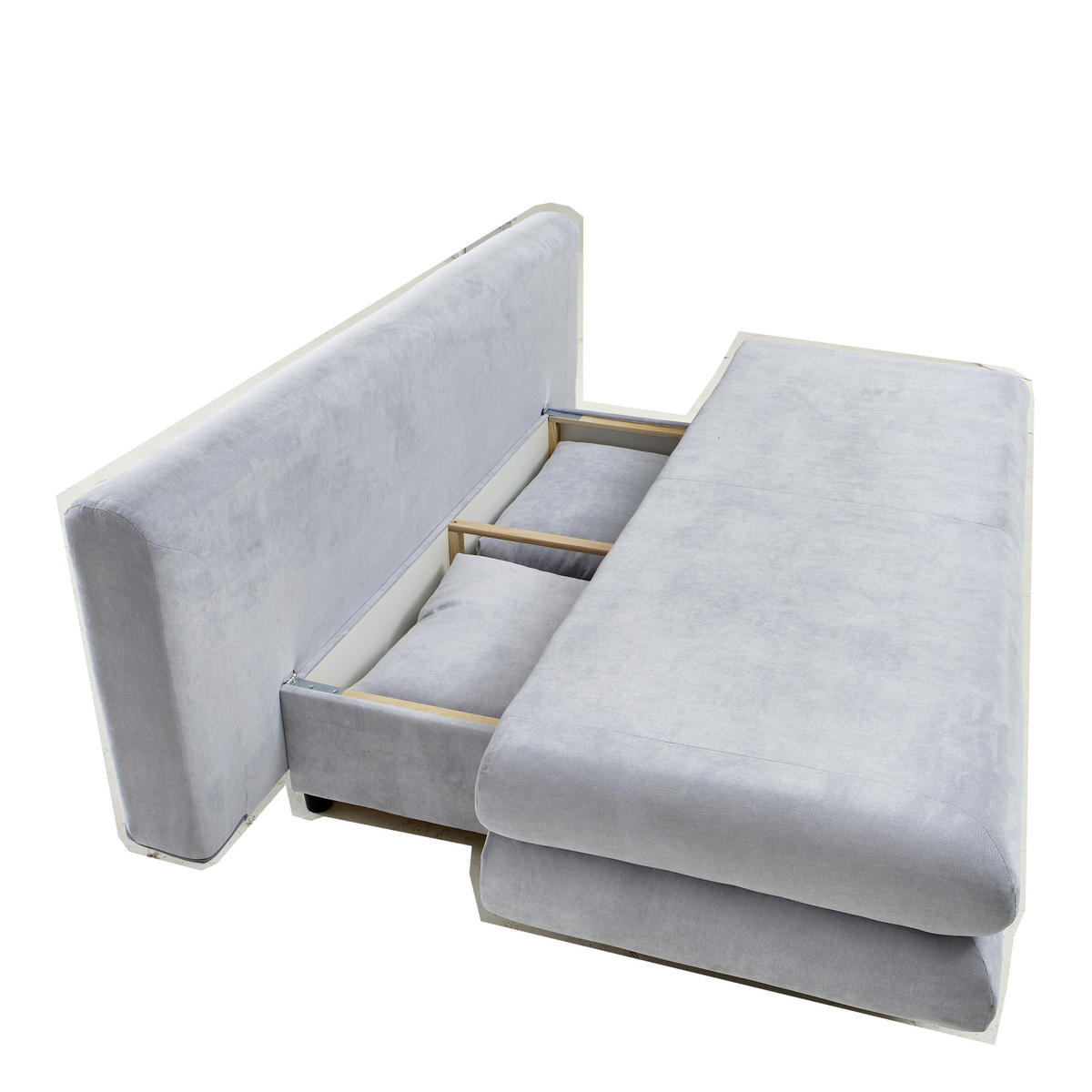 SCHLAFSOFA Mikrofaser Hellblau  - Chromfarben/Hellblau, Design, Kunststoff/Textil (196/74/90cm) - Carryhome