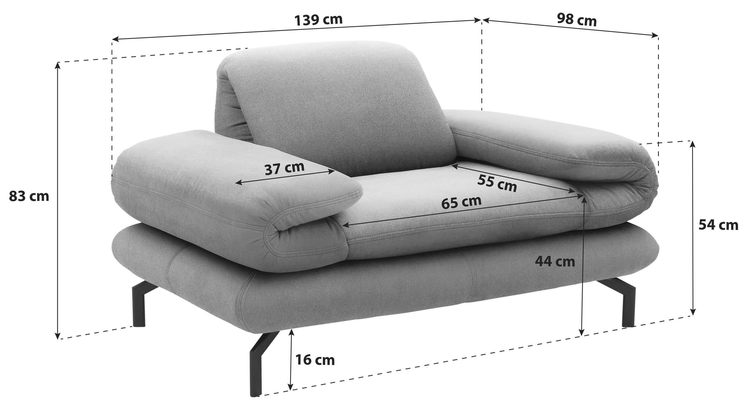 SESSEL Webstoff Beige    - Beige/Schwarz, Design, Textil/Metall (139/83/98cm) - LOOKS by W.Joop