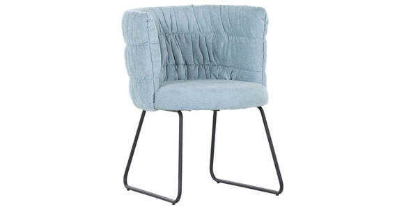 STUHL Flachgewebe Blau, Schwarz - Blau/Schwarz, Basics, Textil/Metall (62/80/62cm) - Carryhome