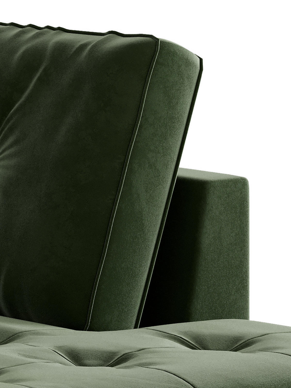 HÖRNSOFFA i flatväv olivgrön  - stålfärgad/olivgrön, Design, metall/textil (205/259cm) - Livetastic
