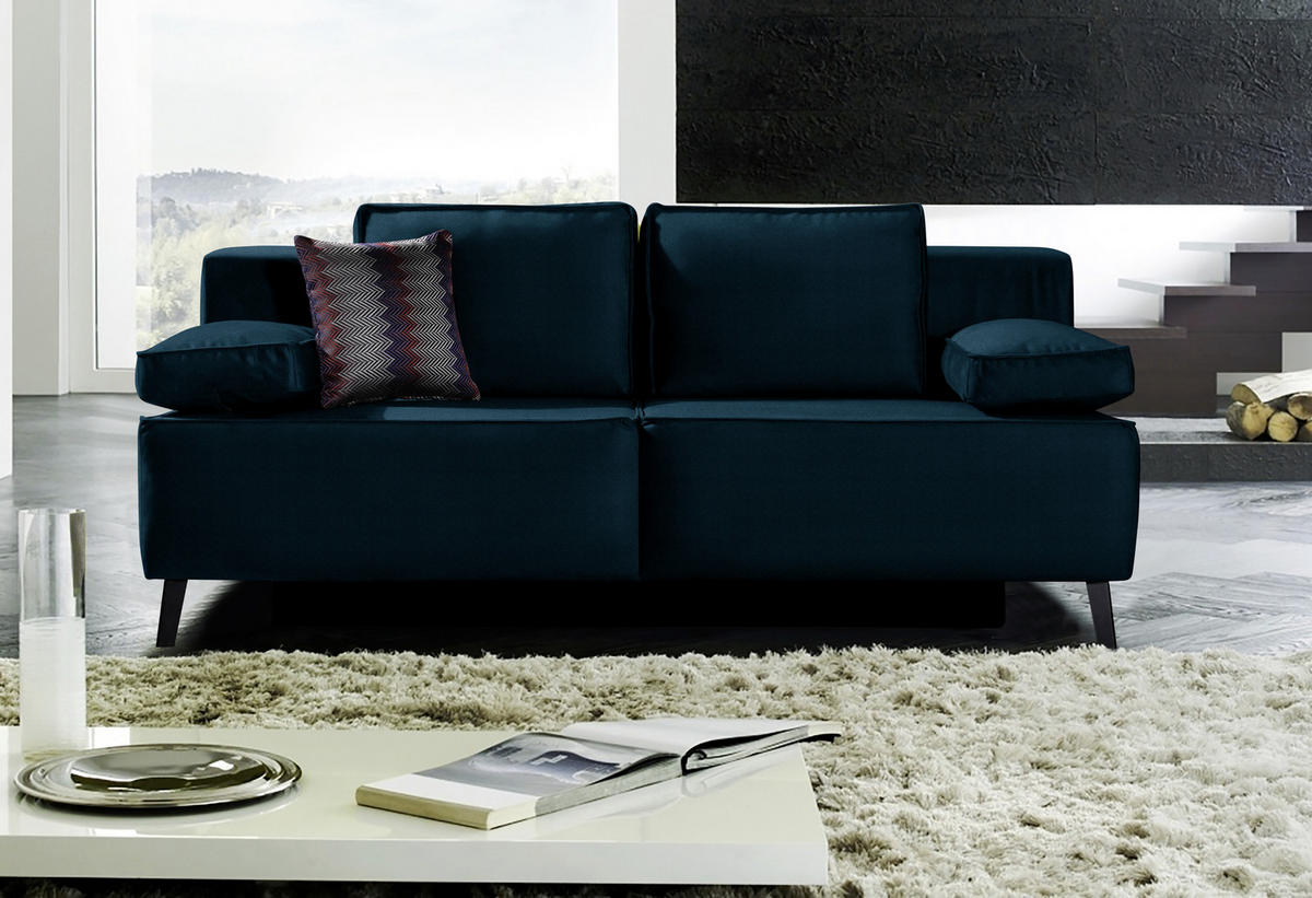 SCHLAFSOFA in Petrol  - Petrol/Schwarz, Konventionell, Textil/Metall (197/91/88cm) - Novel