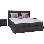 BOXSPRINGBETT 180/200 cm in Dunkelgrau - Dunkelgrau/Schwarz, KONVENTIONELL, Holz/Kunststoff (180/200cm) - Voleo