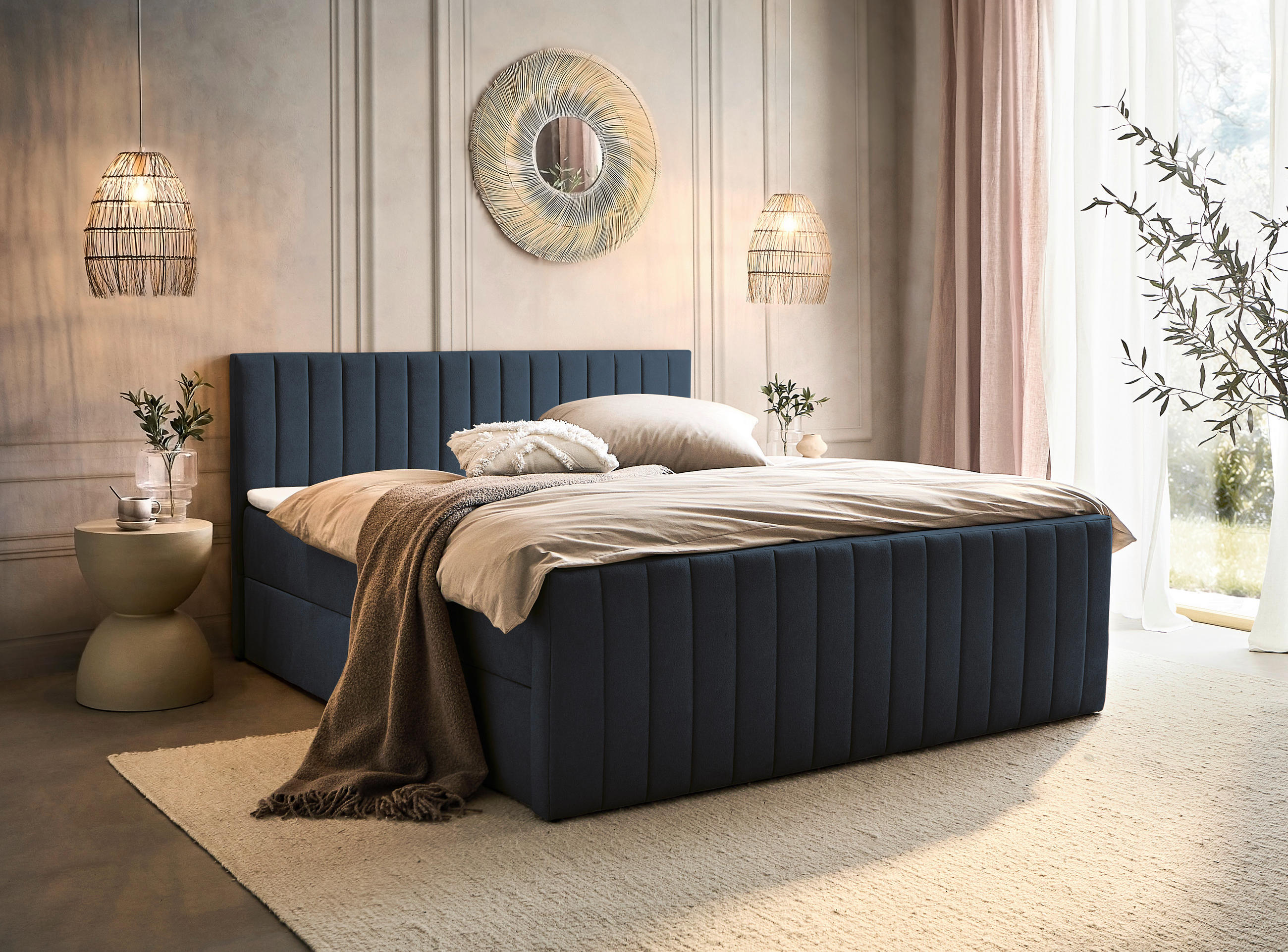 BOXBETT 180/200 cm  in Anthrazit  - Anthrazit/Schwarz, KONVENTIONELL, Kunststoff/Textil (180/200cm) - Boxxx