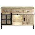 BUFFET 145/180/42 cm  in  - Graubraun/Schwarz, LIFESTYLE, Glas/Holz (145/180/42cm) - Landscape