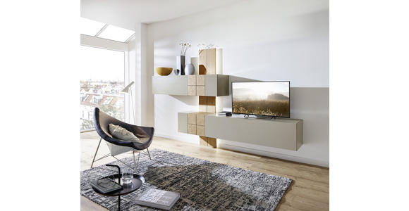 WOHNWAND 286/190/42 cm in Taupe, Eichefarben - Taupe/Eichefarben, Design, Holz/Holzwerkstoff (286/190/42cm) - Ambiente