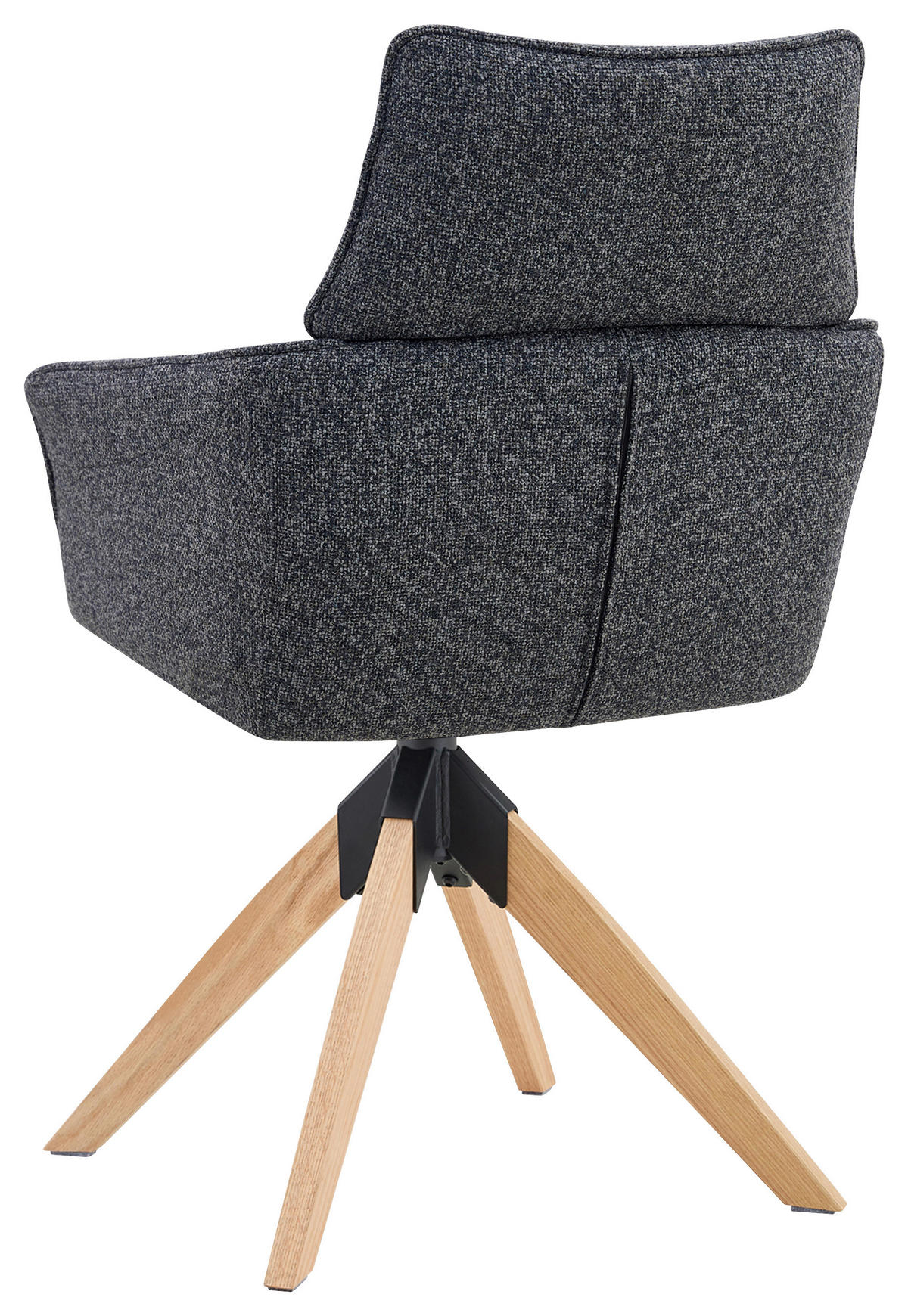 ARMLEHNSTUHL  Sitzfläche 360° drehbar Webstoff  Anthrazit  - Anthrazit/Naturfarben, KONVENTIONELL, Holz/Textil (60/94/67cm) - Livetastic