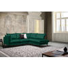 ECKSOFA in Samt Grün  241/200 cm  - Schwarz/Grün, Design, Textil/Metall (241/200cm) - Carryhome