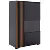 HIGHBOARD Anthrazit, Nussbaumfarben  87/136/45 cm  - Anthrazit/Nussbaumfarben, Design, Glas/Holz (87/136/45cm) - Moderano