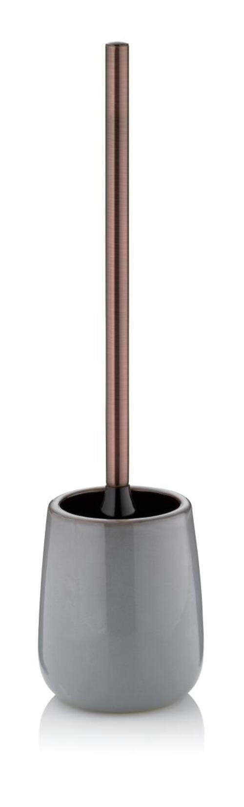 WC GARNITURA SA ČETKOM  plava, siva  keramika  - siva/bakarna, Konvencionalno, plastika/keramika (11,0/44,0cm) - Kela