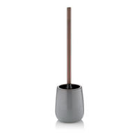 WC GARNITURA SA ČETKOM  plava, siva  keramika  - siva/bakarna, Konvencionalno, plastika/keramika (11,0/44,0cm) - Kela