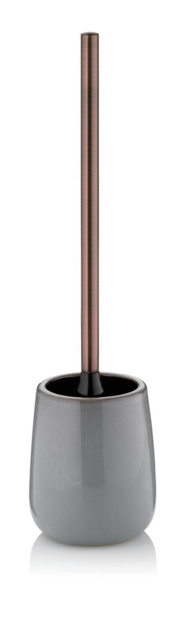 WC GARNITURA SA ČETKOM  plava, siva  keramika  - siva/bakarna, Konvencionalno, plastika/keramika (11,0/44,0cm) - Kela