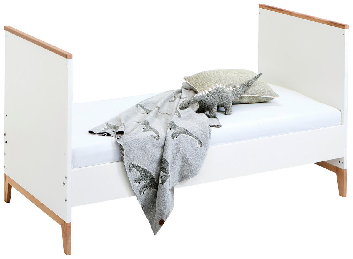 GITTERBETT 145/75/84 cm  - Naturfarben/Weiß, KONVENTIONELL, Holz (145/75/84cm) - Jimmylee
