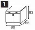 DONJI KUHINJSKI ELEMENT   - sonoma hrast/boja aluminijuma, Dizajnerski, metal/pločasti materijal (80/83/55cm) - Boxxx