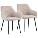 ARMLEHNSTUHL-SET 2 Stück  in Eisen Samt  - Beige/Schwarz, MODERN, Textil/Metall (56/82,5/61,5cm) - Novel