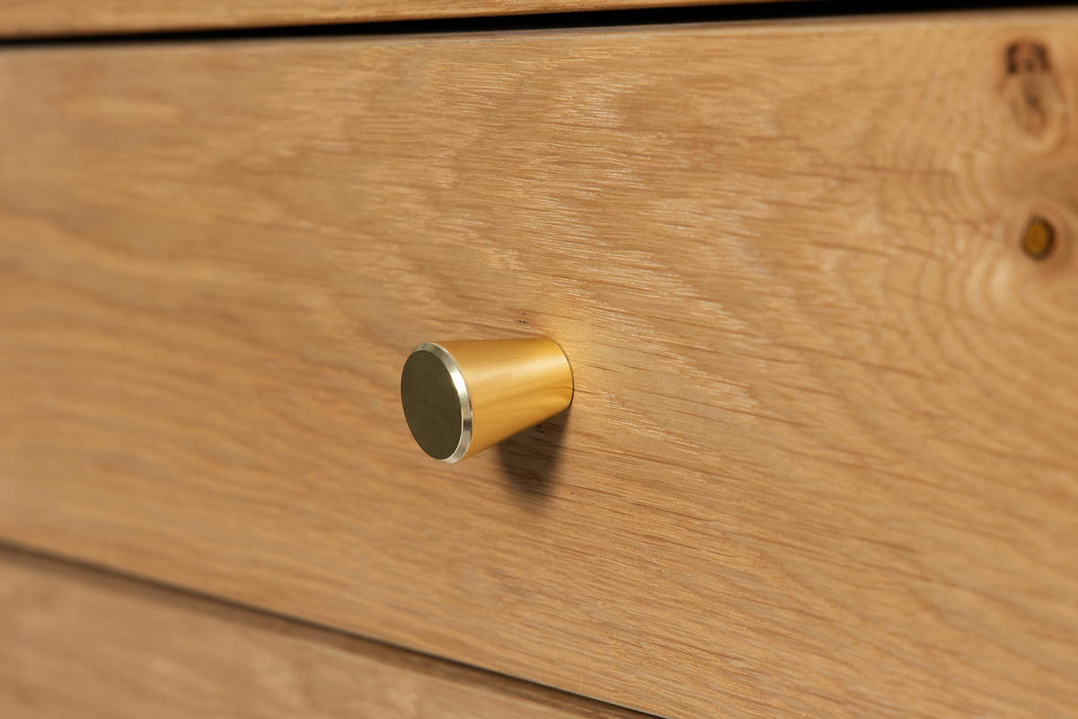 LOWBOARD  180/65/45 cm 4 Schublade(n)  - Messingfarben/Naturfarben, Design, Holz/Holzwerkstoff (180/65/45cm) - Livetastic