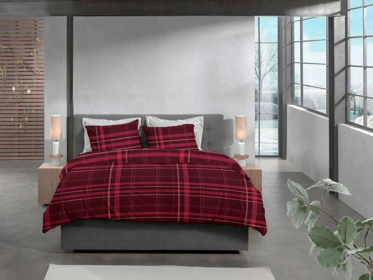 BETTWÄSCHE Silvan Flanell 155/220 cm  - Rot, Basics, Textil (155/220cm)