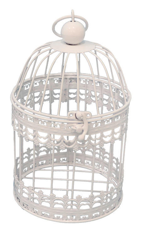 VOGELKÄFIG - Weiß, Trend, Metall (15/25cm) - Ambia Home