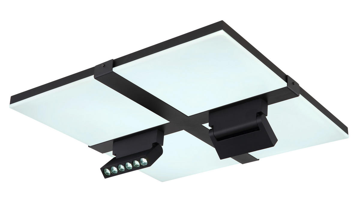 LED-DECKENLEUCHTE 30 W    45/45/16,1 cm  - Weiss/Opal, Design, Kunststoff/Metall (45/45/16,1cm) - Globo
