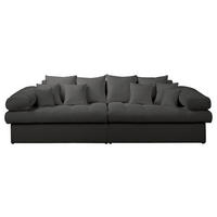 BIGSOFA Teddystoff Dunkelgrau  - Dunkelgrau/Schwarz, Design, Kunststoff/Textil (284/94/148cm) - Livetastic