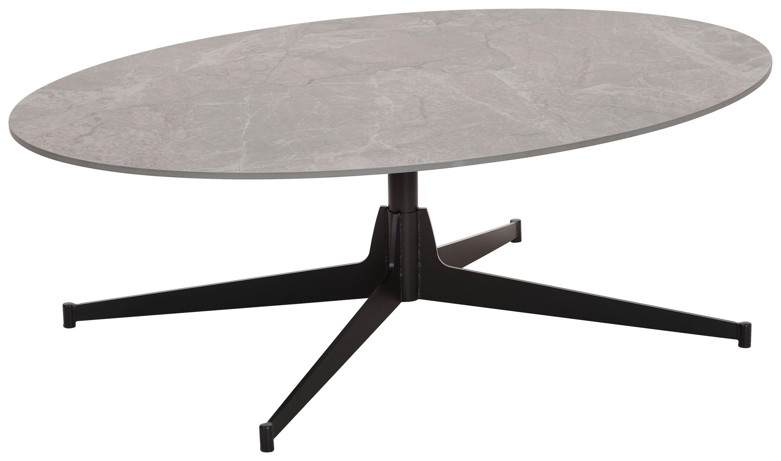 COUCHTISCH 120/40/80 cm oval Grau, Schwarz  - Schwarz/Grau, Design, Keramik/Metall (120/40/80cm) - Livetastic
