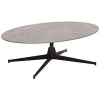 COUCHTISCH 120/40/80 cm oval Grau, Schwarz  - Schwarz/Grau, Design, Keramik/Metall (120/40/80cm) - Livetastic
