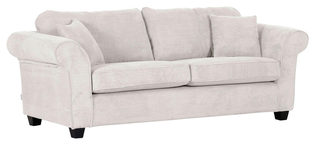 3-SITZER-SOFA in Cord Naturfarben  - Dunkelbraun/Naturfarben, Konventionell, Holz/Textil (215/70/90cm) - home24