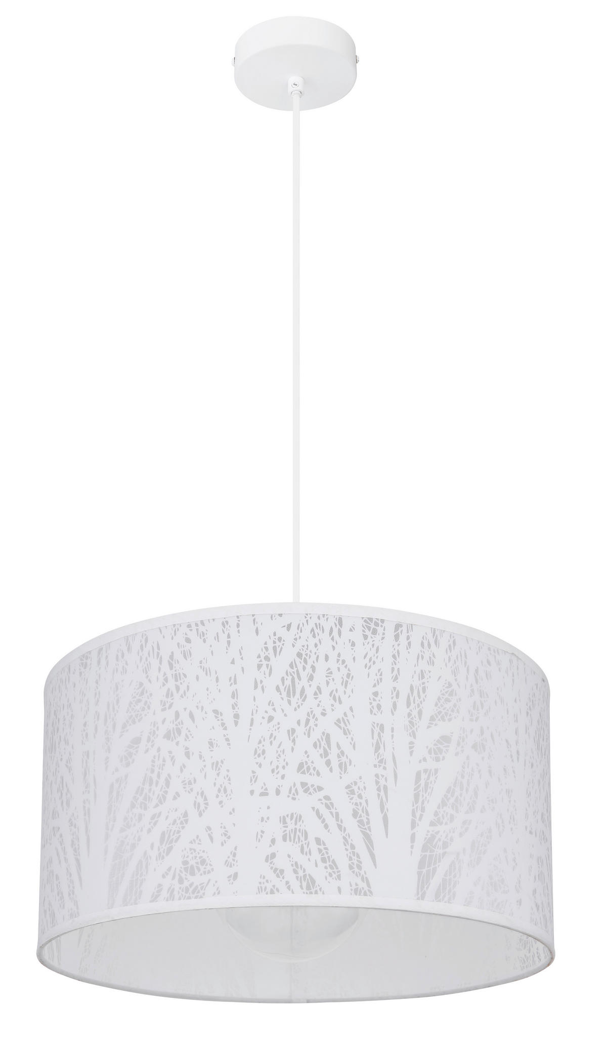 VISEČA SVETILKA  Leif  38/120 cm          E27 - bela, Design, kovina/umetna masa (38/120cm) - Globo