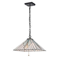 HÄNGELEUCHTE 38/180 cm  - Dunkelbraun/Multicolor, KONVENTIONELL, Glas/Metall (38/180cm) - Elstead Lighting