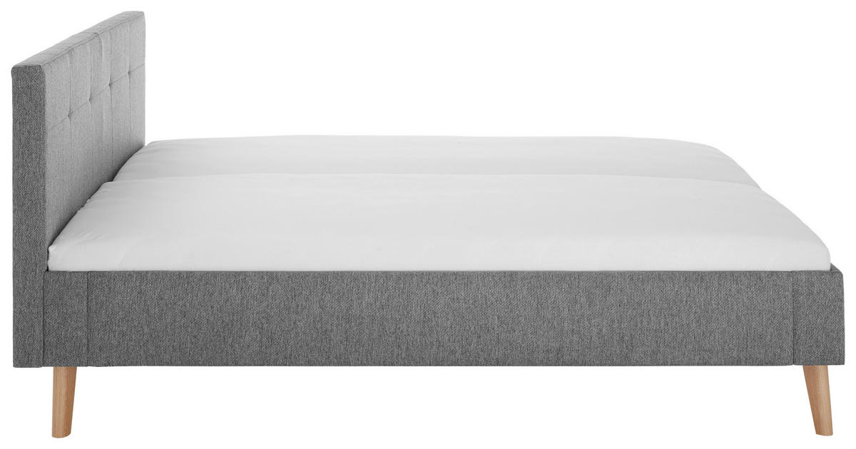 POLSTERBETT Grau 180/200 cm  - Eichefarben/Grau, Basics, Holz/Textil (180/200cm) - Boxxx