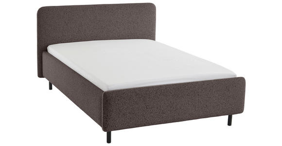 POLSTERBETT 140/200 cm in Anthrazit, Silberfarben - Anthrazit/Silberfarben, Design, Textil/Metall (140/200cm) - Xora