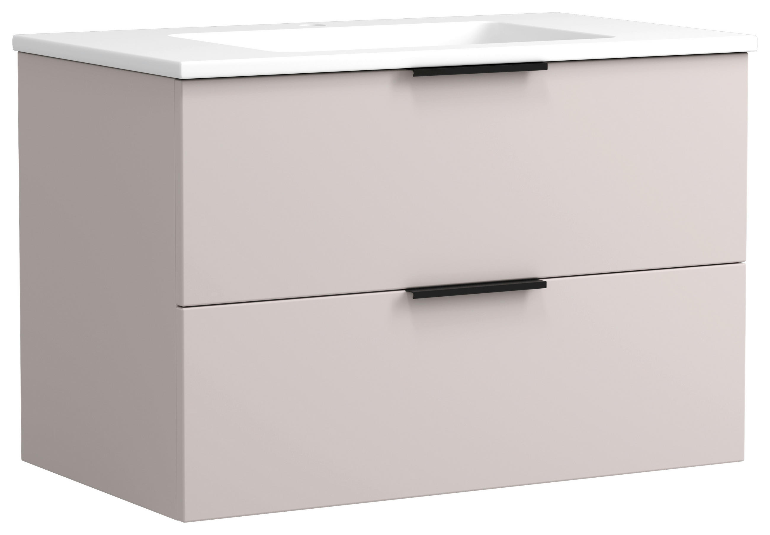 WASCHTISCHKOMBI 80 cm  - Kaschmir/Schwarz, MODERN, Keramik/Holzwerkstoff (80cm) - Held