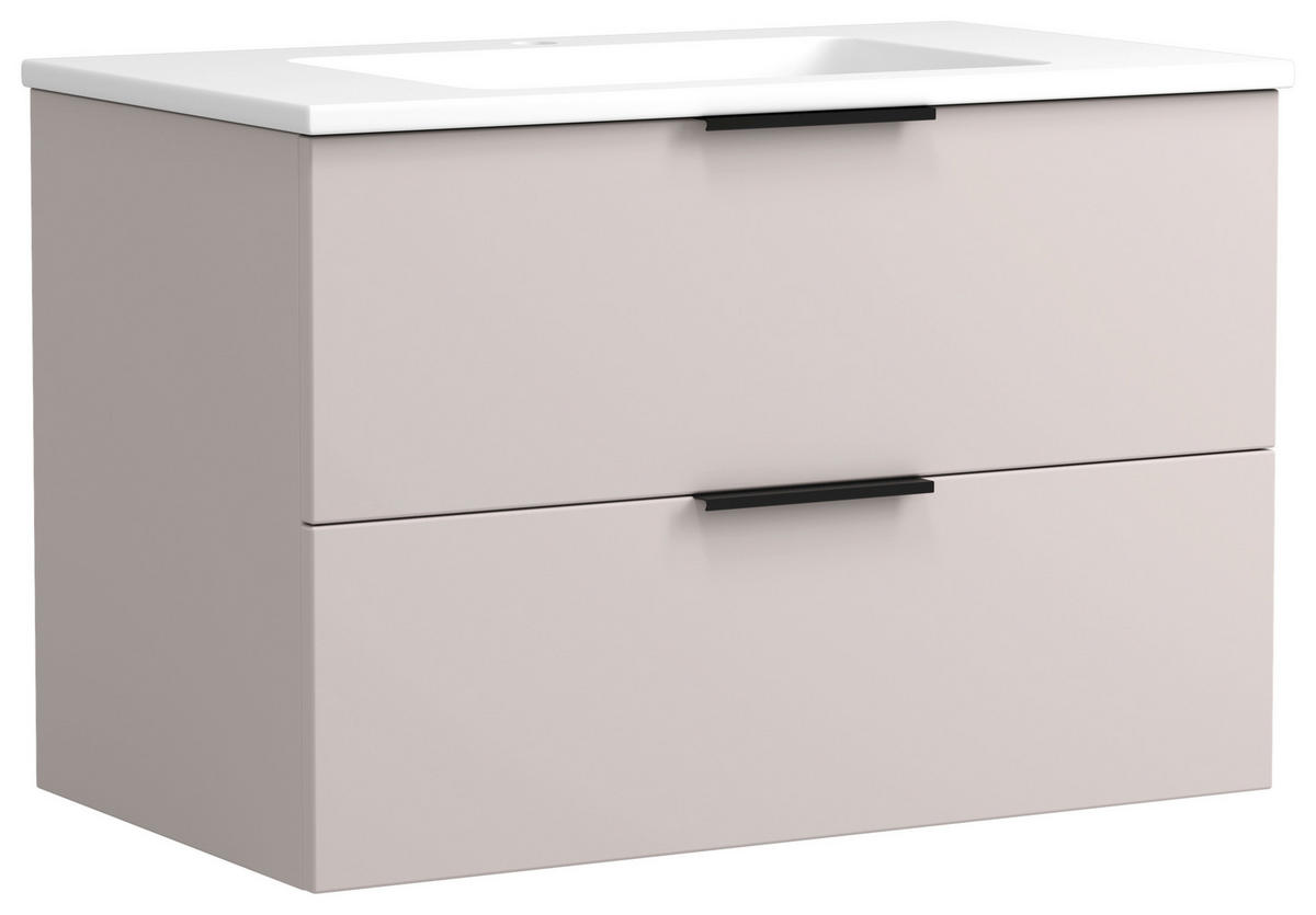 WASCHTISCHKOMBI 80 cm  - Kaschmir/Schwarz, MODERN, Keramik/Holzwerkstoff (80cm) - Held