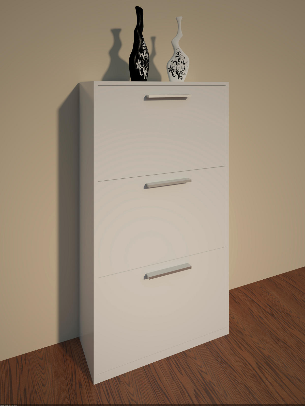 PANTOFAR 64/119.7/19 cm  - alb, Modern, material pe bază de lemn (64/119.7/19cm) - Boxxx
