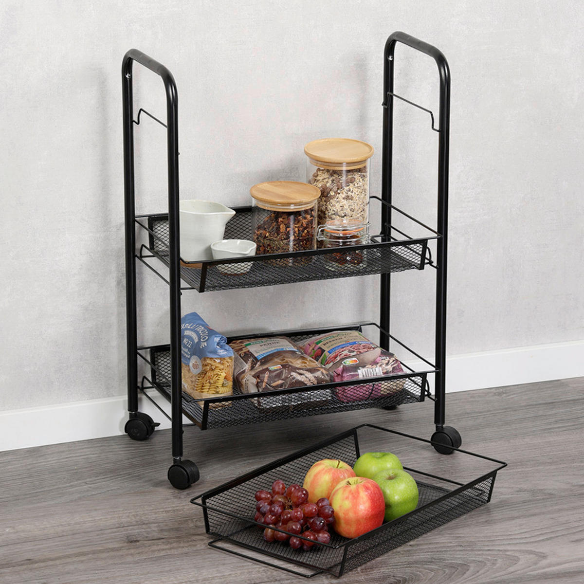 SERVIERWAGEN Schwarz  - Schwarz, Basics, Metall (26/44/63.5cm) - Kesper