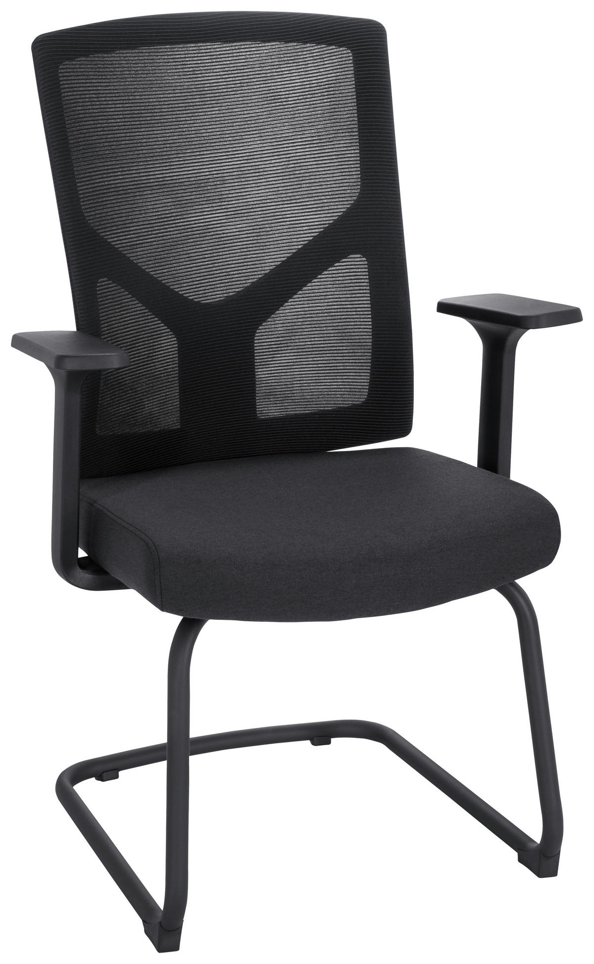 KONFERENČNI STOL umetna masa, tekstil črna  - črna, Moderno, kovina/umetna masa (62/107/63cm) - MID.YOU