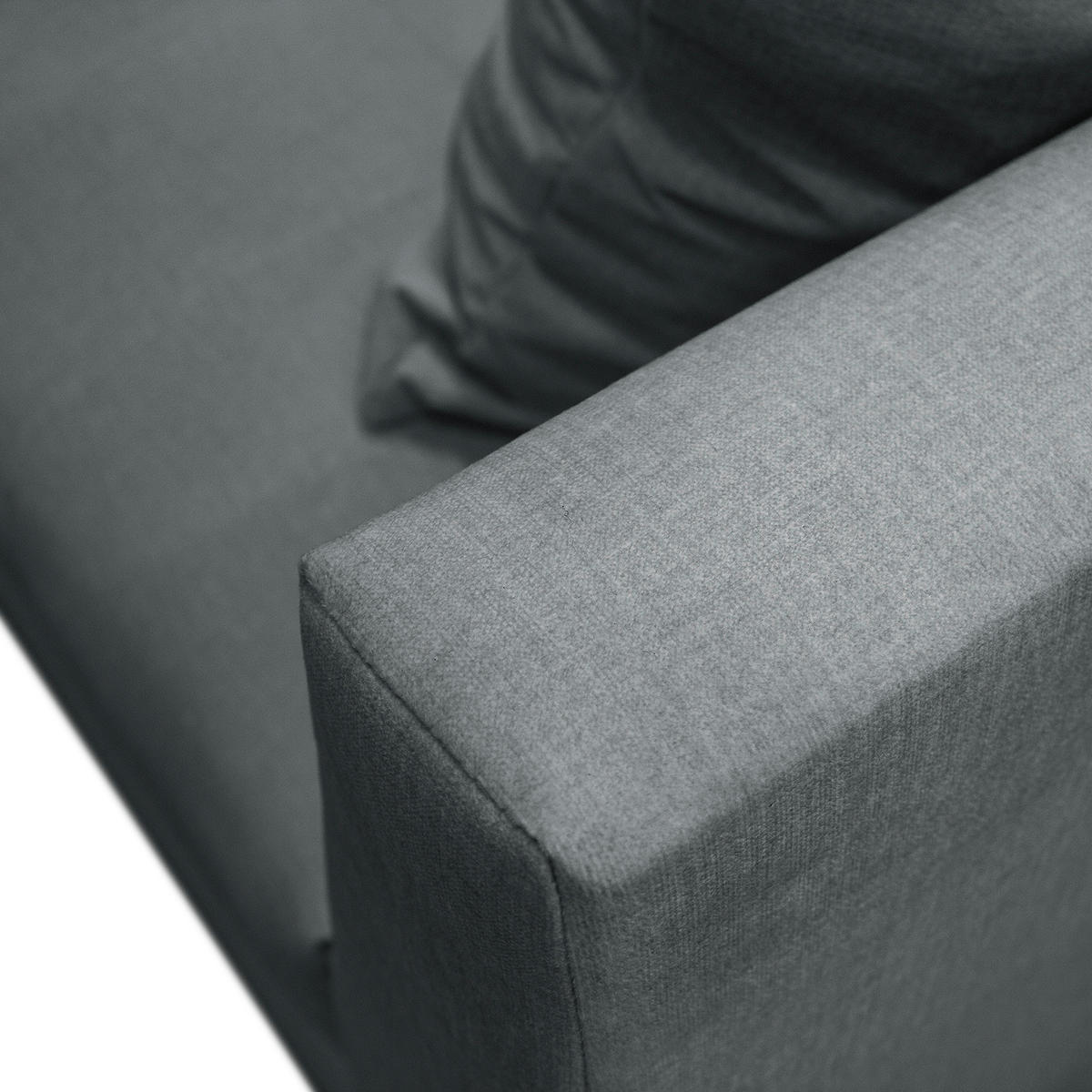 Ecksofa inkl. Hocker Dunkelgrau Mikrofaser  - Dunkelgrau/Schwarz, Design, Holz/Textil (247/174cm) - MID.YOU